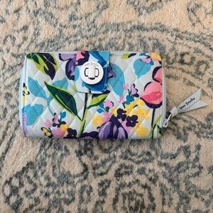 Vera Bradley Marian Floral RFID Turnlock Wallet
